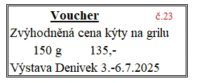 Voucher č. 23  na grilovanou kýtu se slevou (fr)