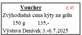 Voucher č. 45 na grilovanou kýtu se slevou (fr)