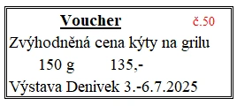 Voucher č. 50 na grilovanou kýtu se slevou (en)