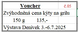 Voucher č. 5  na grilovanou kýtu se slevou (fr)