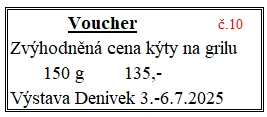 Voucher č. 10  na grilovanou kýtu se slevou (fr)