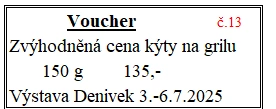 Voucher č. 13  na grilovanou kýtu se slevou (fr)