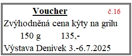 Voucher č. 16 na grilovanou kýtu se slevou (fr)