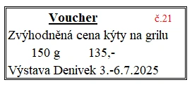 Voucher č. 21 na grilovanou kýtu se slevou (fr)