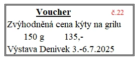 Voucher č. 22 na grilovanou kýtu se slevou (fr)