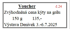 Voucher č. 24 na grilovanou kýtu se slevou (fr)