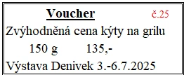 Voucher č. 25  na grilovanou kýtu se slevou (fr)