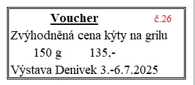 Voucher č. 26  na grilovanou kýtu se slevou (fr)