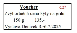 Voucher č. 27  na grilovanou kýtu se slevou (fr)