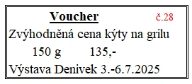 Voucher č. 28 na grilovanou kýtu se slevou (fr)