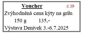 Voucher č. 39 na grilovanou kýtu se slevou (fr)