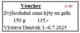 Voucher č. 40 na grilovanou kýtu se slevou (fr)