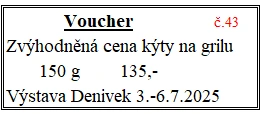 Voucher č. 43 na grilovanou kýtu se slevou (fr)